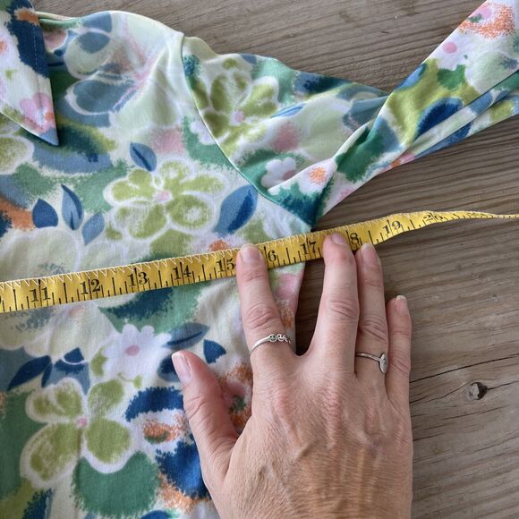 Vintage 1970’s Collared Long Sleeve Snap Bodysuit Women’s Small Floral Retro - Picture 7 of 8